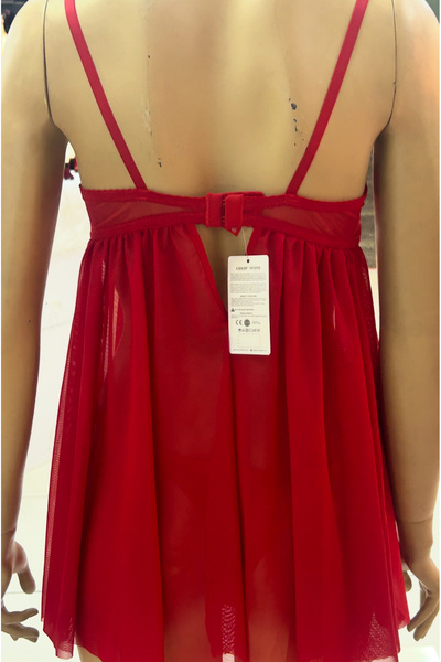 nuda luna Red Nightgown with Heart Detail Arona