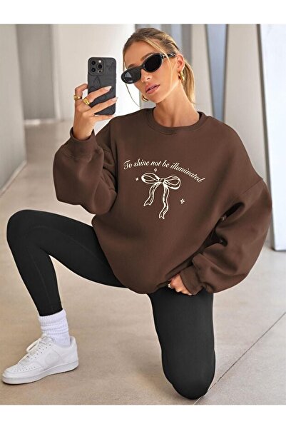 CROFT (3 Threads) to Shine Printed Oversize Crew Neck Sweatshirt