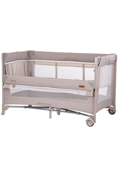 Chipolino Glory Tiramisu Folding Crib with Sliding Side and Level for Newborns