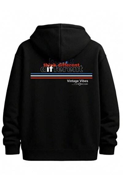 LAVİTTA Think Different Vintage Vibes Printed Unisex Oversized Hoodie