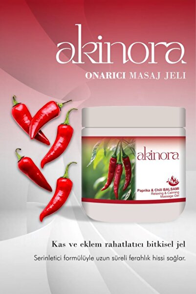 Akinora Kırmızı Biberli Masaj Jeli - Ekstra Isıtıcı Etkili Yoğun Bakım Kremi (Chili Balsam) 500 ml.