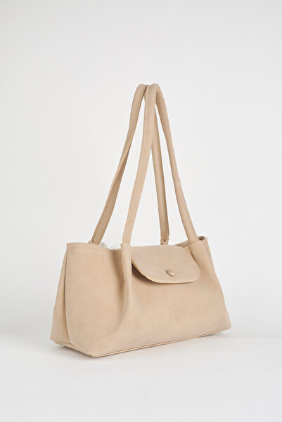 Vivaq Women's Palace Mink 3-Compartment Lined Snap Closure Suede Handbag and Shoulder Bag