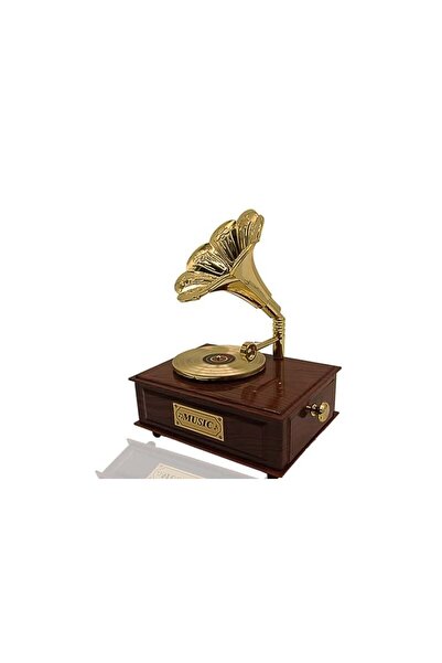 Otantik Çarşı Çekmeceli Retro Gramofon Müzik Kutusu C1774