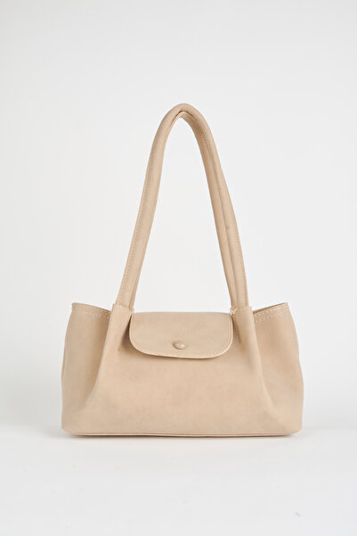 Vivaq Women's Palace Mink 3-Compartment Lined Snap Closure Suede Handbag and Shoulder Bag