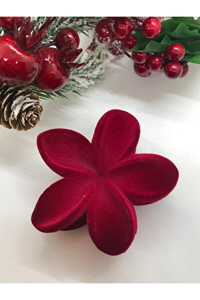 İnDerin Women's Velvet Lotus Buckle Large Size 8 cm