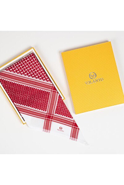 VELANTO شماغ أحمر وأبيض رجالي