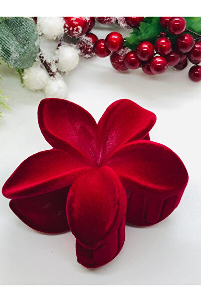 İnDerin Women's Velvet Lotus Buckle Large Size 8 cm