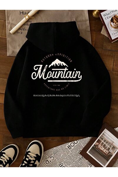 LAVİTTA Unisex Mountain Themed Outdoor Expedition Printed Sweatshirt