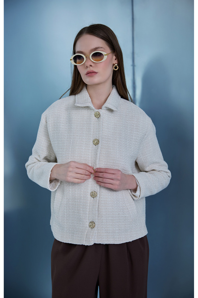 Birgül Bektaş Εκρού Τüβιτ Τζάκετ