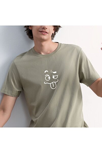 Giordano Men's Slim Fit Cotton Jersey Message Print Tee