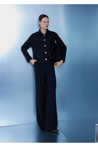 Birgül Bektaş Μαύρο μπουφάν τουίντ