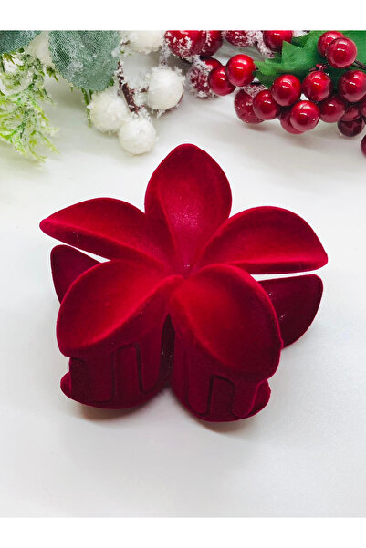 İnDerin Women's Velvet Lotus Buckle Large Size 8 cm