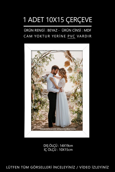Me you 1 Adet 10x15 Çerçeve - Mdf Çerçeve - Fotoğraf Çerçevesi - Masa Üstü Çerçeve