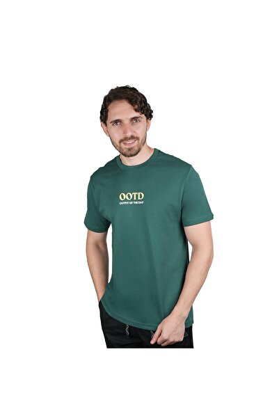 Giordano Men's Slim Fit Cotton Jersey Message Print Tee