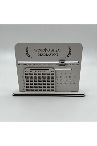 WOODIVA AHŞAP Woodiva Masaüstü Kişiye Özel Sonsuz Takvim 15x12.5 Cm