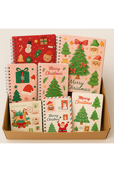 Panda Yılbaşı Temalı Spiralli Defter & Kartpostal Seti – A5 Defterler +Yeni Yıl Hediye