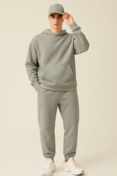 DeFacto Regular Fit Sweatpants Zipper Pocket Waist Lace-Up Elastic Leg Y5511A...