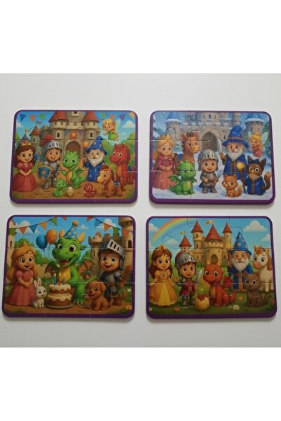 Tinyup 9 Pieces 4 Parts Snap-On Eva Puzzle, Fairy Tale Heroes