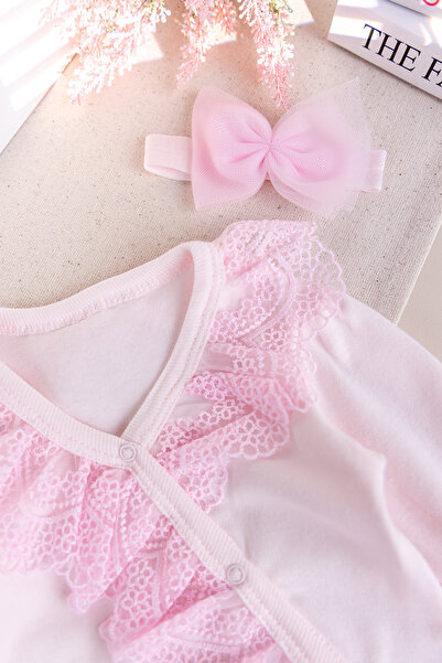 Babymod Lace-Trimmed 100% Cotton Baby Girl Romper