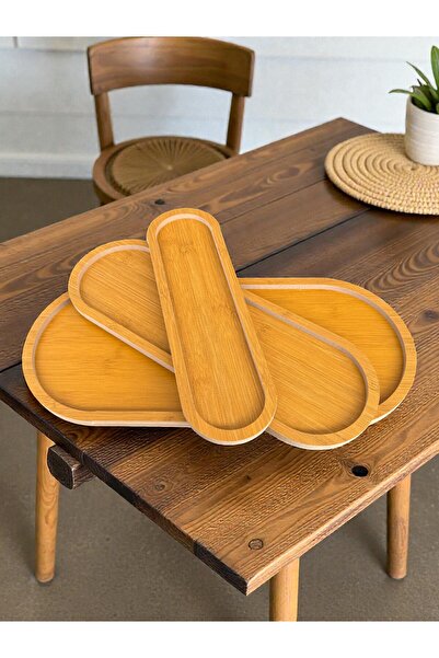 Güneş Oval Ahşap 3’lü Sunumluk Seti – Küçük, Orta, Büyük Boy