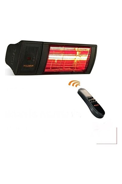 GOLDSUN Supra Plus 2000 W Kumandalı Kademeli Suya Dayanıklı Elektrikli Siyah Renkli Dış Ortam Isıtıc