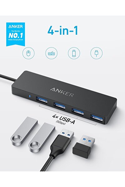 Anker 4-Port USB 3.0 Data Hub (Ultra-Slim, 5Gbps, USB-C OTG, 20cm Cable)