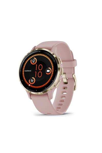 Garmin Venu 3S Yumuşak Altın Paslanmaz Çelik Çerçeve 1,2 İnç AMOLED Dokunmati...