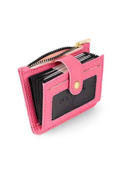 Polo Air Zippered Accordion Model Card Holder Pink Color Czn-710-P