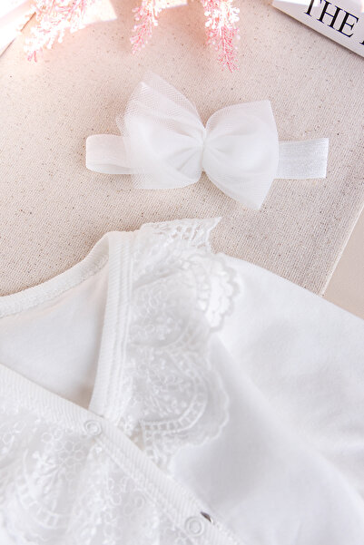 Babymod Lace-Trimmed 100% Cotton Baby Girl Romper