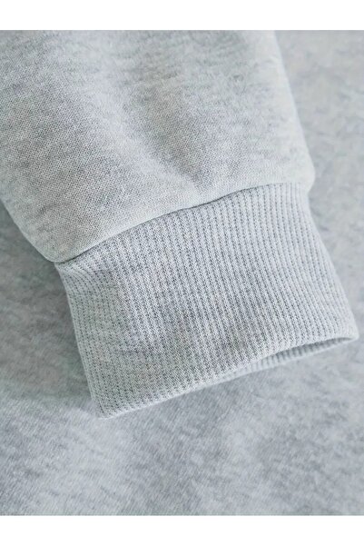 WOODROFFE Σετ αθλητικής φόρμας με φερμουάρ τσέπης Cute Bear με τύπωμα με λαιμόκοψη κάτω επάνω oversized Γυναικεία μαύρη γκρι φόρμα