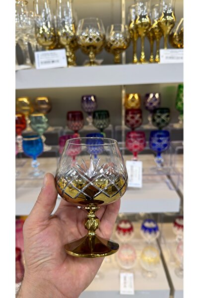 Vakıf home Bohemia Kristal Titanyum Gold El İşi Kahve Yanı Su Bardağı