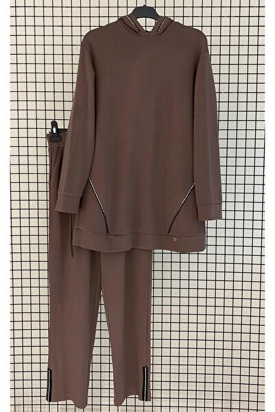 Armine Autumn Winter-Hooded Tunic Suit with Pants