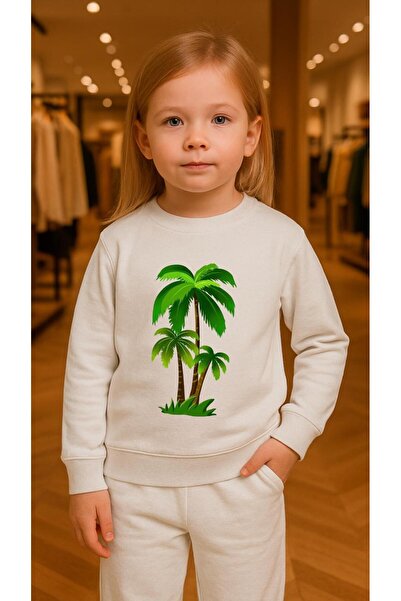playwear Παιδικό Φούτερ Σετ Ρούχων PALMİE με Στάμπα για Κορίτσια και Αγόρια, ...