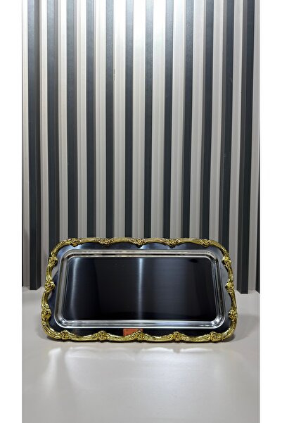 Vakıf home 2 Adet Tek Kişilik Döküm Metal Ayaklı Gold Gümüş Çay Kahve Sunum T...