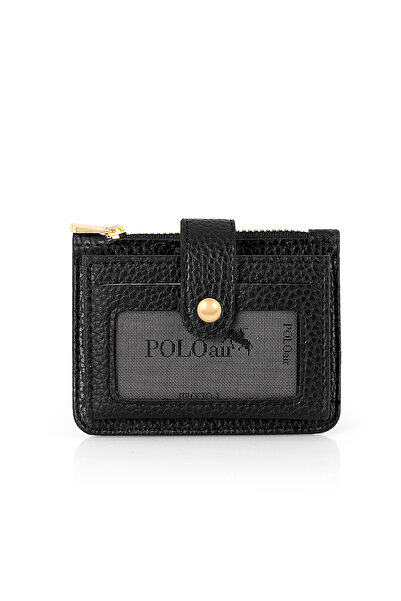 Polo Air Zippered Accordion Model Card Holder Black Color Czn-710-S