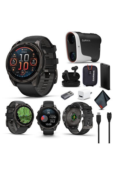 Garmin Fenix 8 47MM AMOLED Safir Premium Çoklu Spor GPS Akıllı Saat Gri Silikon Bantlı Karbon Gri