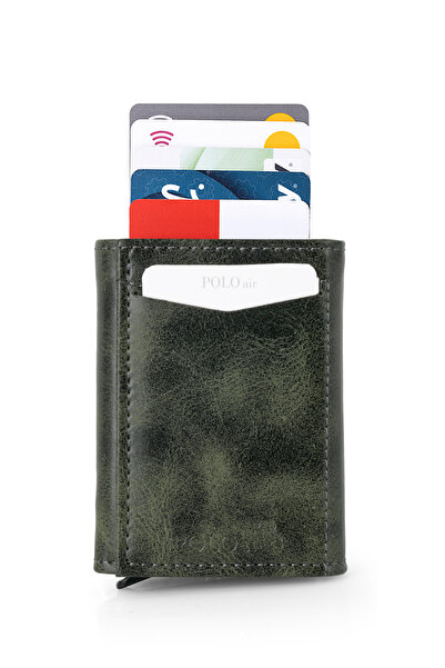 Polo Air Magnetic Automatic Mechanism Wallet Green Color Cdn-07-Y