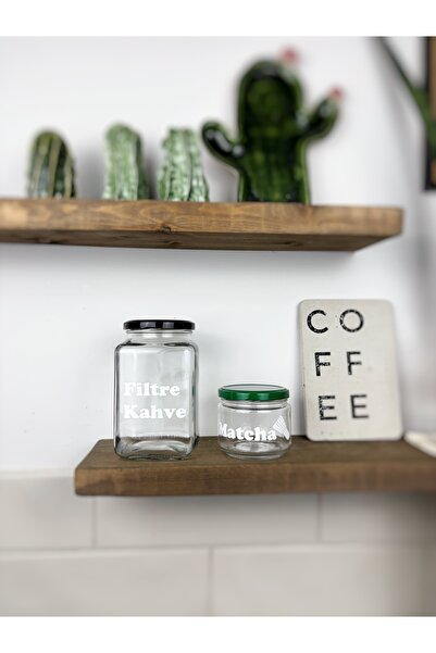 Atölye Merdiven Jar for Filter Coffee Glass Decorative Pantry Coffee Jar Tea Sugar Jar Coffee with Label