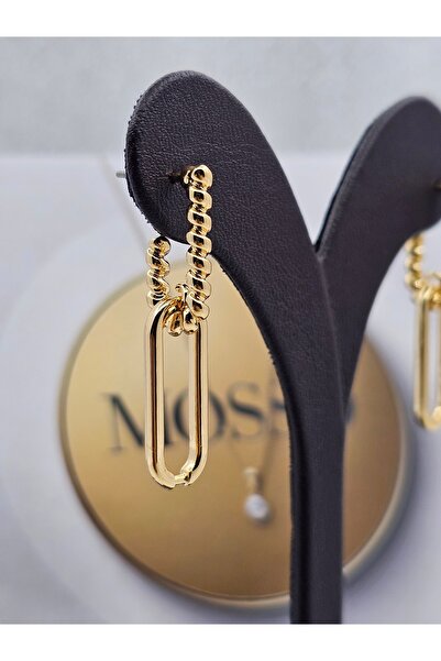 Mosso Steel Xuping Twisted Chain Model Gold Color Steel Earrings