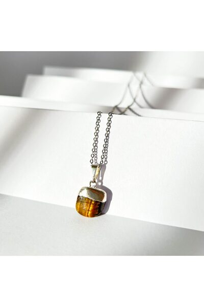 Moonlight Jewelry Lanț cu pandantiv „Tigru” – Ochi de tigru