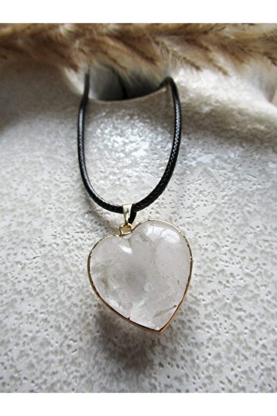 Moonlight Jewelry Crystal Gold Heart Pendant Necklace – Quartz
