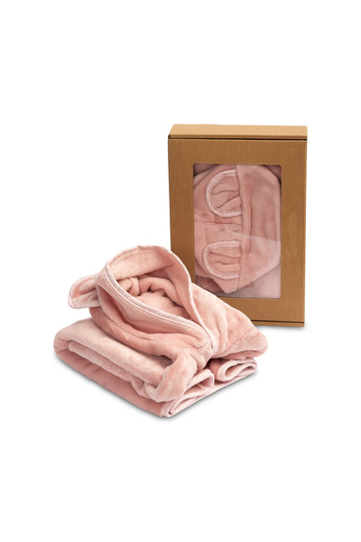 Sensillo Halat de baie Soft Teddy Bear Dirty Pink – cu gluga si urechi