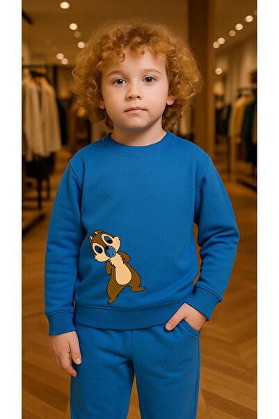 playwear Παιδικό Φούτερ Σετ με στάμπα Squirrel για Κορίτσια και Αγόρια, με λα...