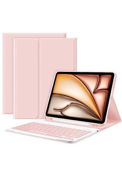 HYX Keyboard Case for iPad Air (11"/10.9") - Detachable Bluetooth Keyboard, Pencil Holder, Pink