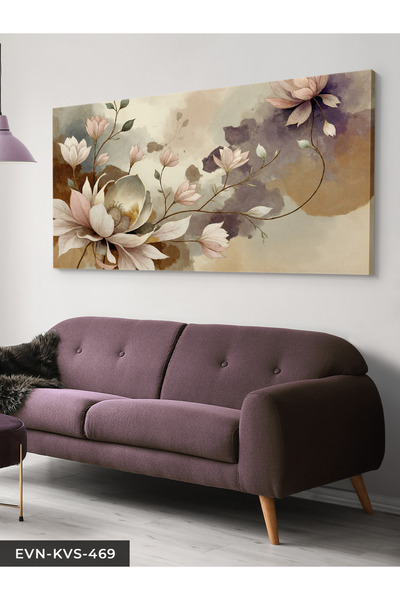 Evinemoda Pânză dintr-o singură bucată cu aspect de acuarelă cu flori roz - P...