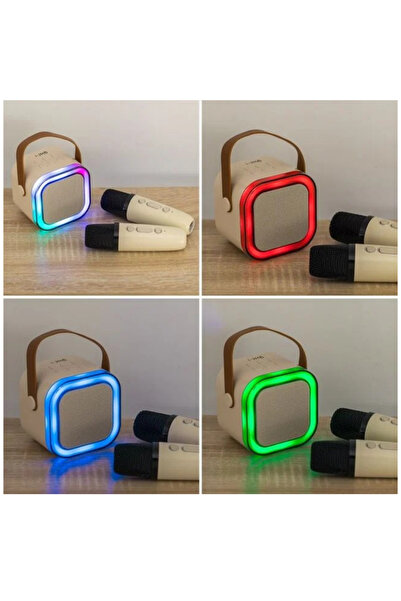 OEM 5W Karaoke Speaker Set with RGB Light & 2 Wireless Microphones