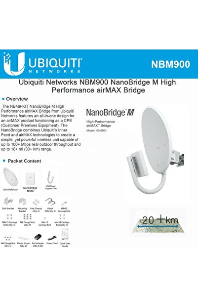 Ubiquiti Networks Ubiquiti NanoBridge M Kablosuz Köprüsü (NBM9)