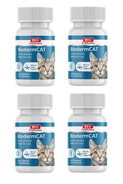 Bio PetActive Biodermcat Kediler İçin Biotin ve Çinko Tableti 30 Gr. 100 Tabl...