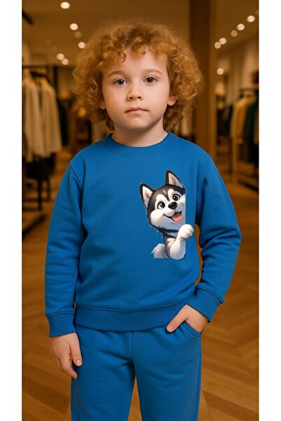 playwear Hanorac pentru copii cu imprimeu SIBERIAN WOLF pentru fete și băieți...