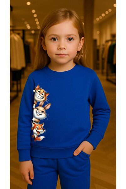 playwear Hanorac de echipă cu imprimeu FOX-BUNNY-CAT pentru fete și băieți, c...